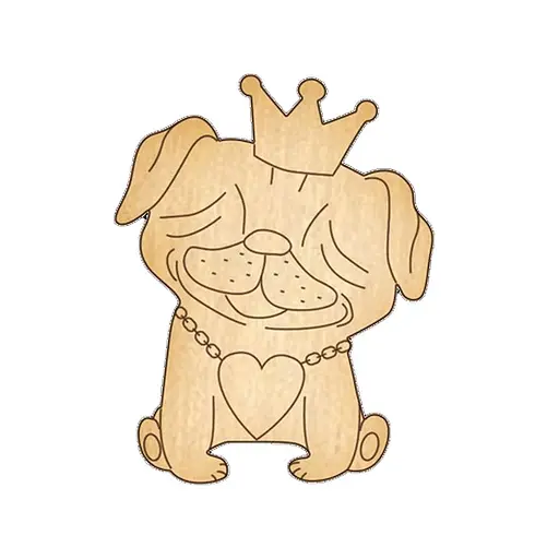 Заготовка брошки для розфарбовування Закохана собачка-4"FDZB-046