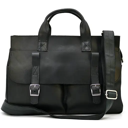 Чоловіча шкіряна сумка TARWA 30х39х12 см sum0026079 - фото 3