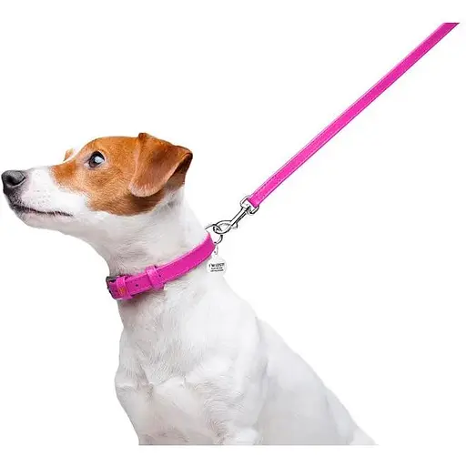 Повідець для собак Waudog Glamour шкіряний, рожевий - фото 5