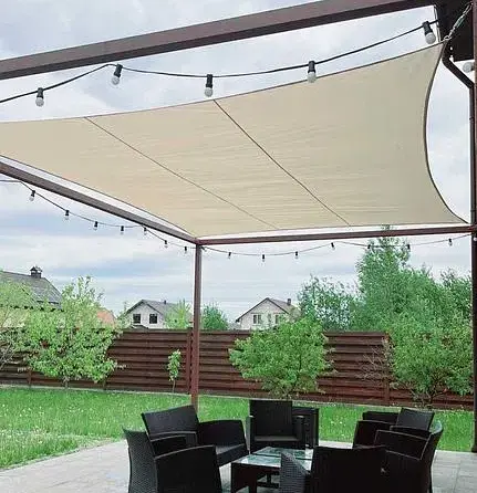 Тент навіс затіняючий водонепроникний прямокутний 3х6м Оксфорд (Бежевий) - фото 2