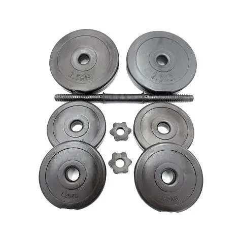 Гантель складальна композитна в пластиковій оболонці Rock pro 11 кг NE-PL-G-011 - фото 2