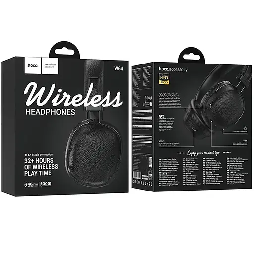 Накладні бездротові навушники Hoco W64 Earl II Black - фото 5
