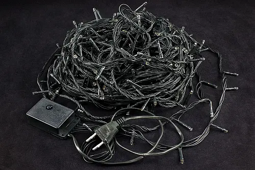 Світлодіодна гірлянда нитка на ялинку Біла 28 метрів 400 лампочок Laplandia інтер’єрна від мережі чорний провід (w.01.5B.400-) - фото 2