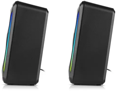 Колонки 2.0 Real-El S-130 Black, 2 x 5 Вт, USB, mini - jack 3.5 мм, RGB - подсветка (EL121100018) - фото 6