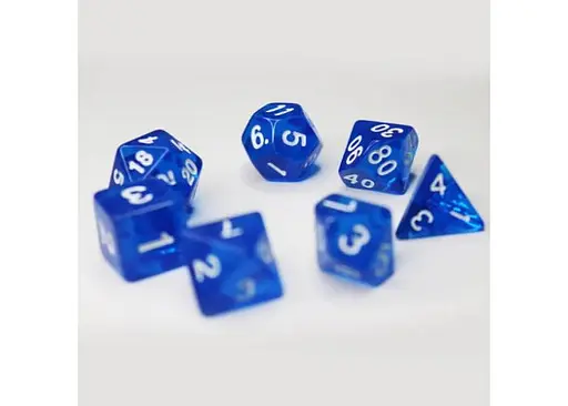 Набор кубиков Transparent 7 Dice Set - Blue , 7 шт. (g7dtran06) - фото 4