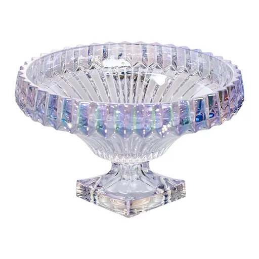 Фруктовниця із товстого скла 29 см на квадратній ніжці rainbow Yiwu HP-19-150RB