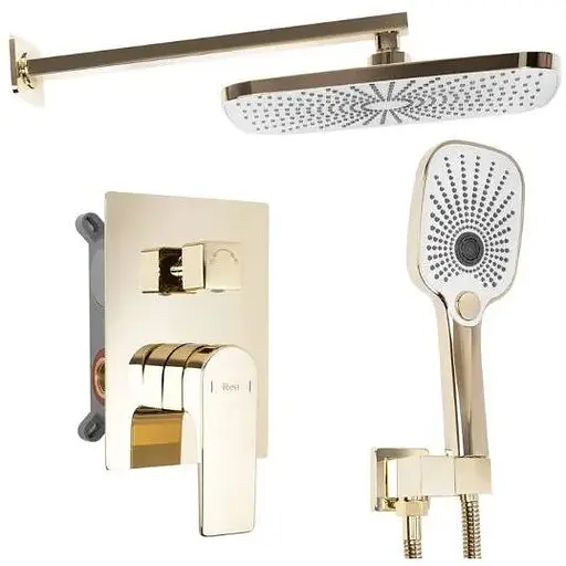 Душова система Rea Moby gold + BOX прихованого монтажу REA-P2405, Золотий - фото 1