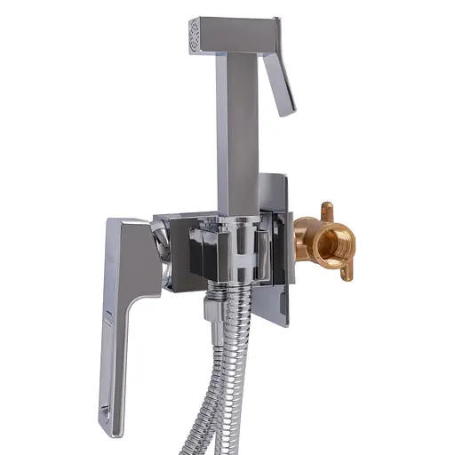 Смеситель гигиенический Globus Lux PIANO GLPN-0-106MIX одноручный настенный для душа с латунным корпусом хромированный - фото 6