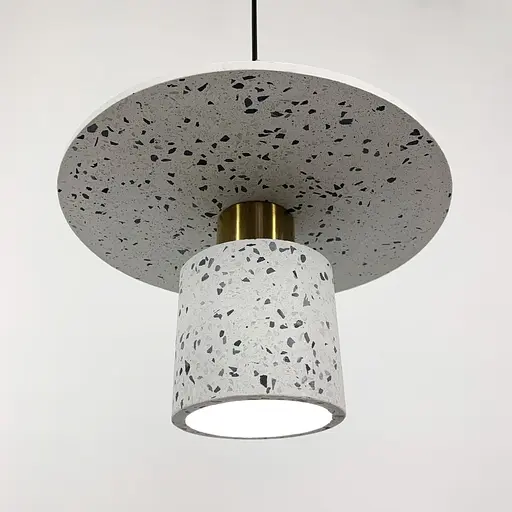 Подвес Terrazzo Cylinder с серым бетонным плафоном 30 см в стиле Ар-деко | Line F | Арт. MJ162-300 WT - фото 6