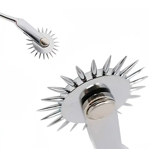 БДСМ масажер Вартенберга металевий Nervenrad Wartenberg сріблястий - фото 5