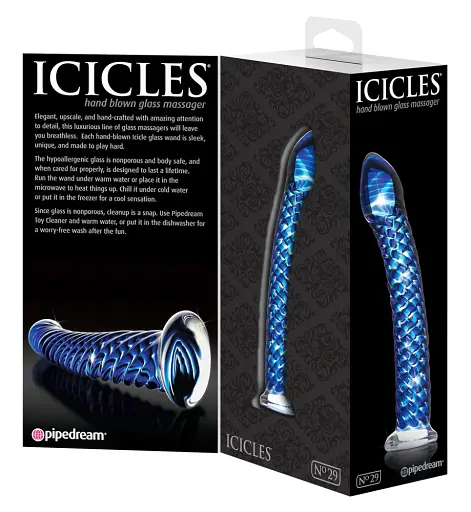 Фалоімітатор Icicles Model 29 19 см синій - фото 4