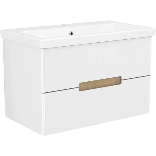 Тумба з умивальником Volle Solo 80 см Білий 1910.308007 - фото 1