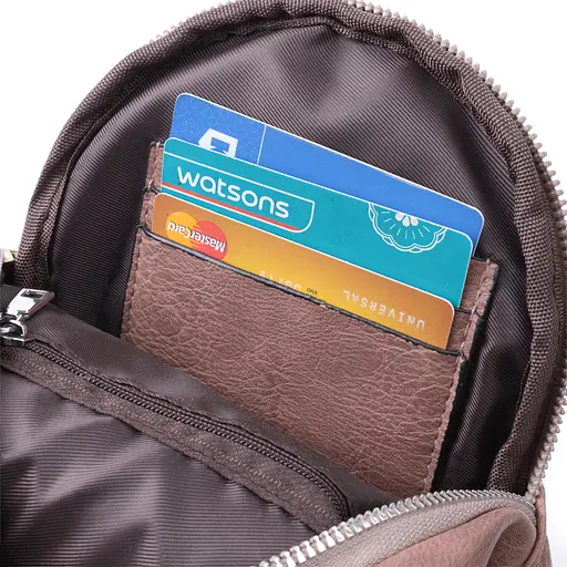 Женская компактная сумка Vintage через плечо из экокожи с акцентом на текстильную лямку 15х25х5 см sum0026968 - фото 6