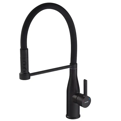 Змішувач для кухні Mixxus Premium Summer 017 Black з гнучким виливом MI6961 Чорний матовий - фото 1