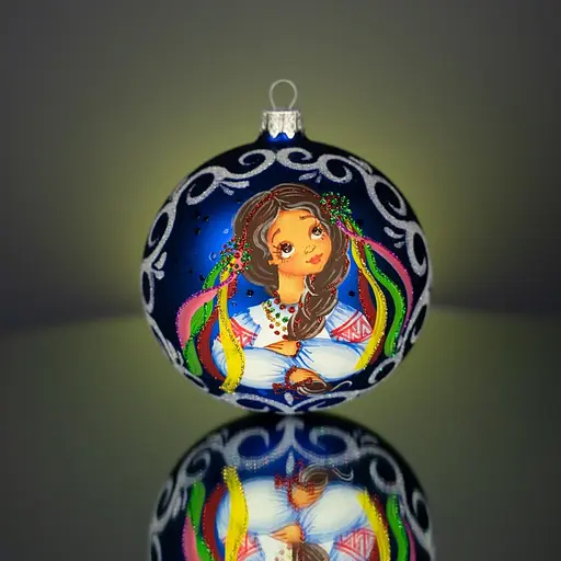 Набір ялинкових прикрас Різдвяні історії Диканьскі вечори в дерев'яній коробці скло (4820001112146) - фото 2