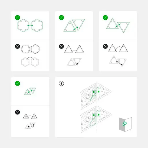 Гнучкі роз'єми для підключення додаткових світлодіодних панелей Nanoleaf Shapes Flex Linkers 3шт (NC04-0070) [87860] - фото 3