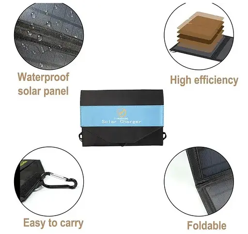 Складное солнечное зарядное устройство Solar panel Solar Ying 6358 EU 21W Солнечная панель - фото 7