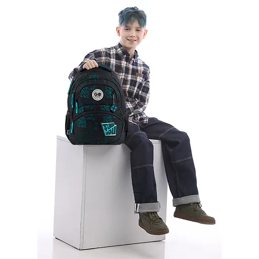 Рюкзак GoPack Education 175M-6 Future Черно-голубой (GO26-175M-6) - фото 19