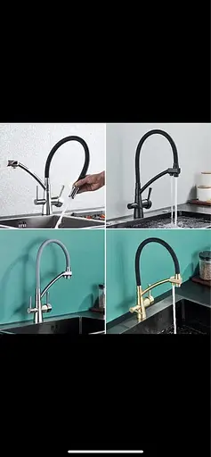 Кухонный смеситель Blide ZeroTwo с подключением к фильтру Осмос (Черный) - фото 9