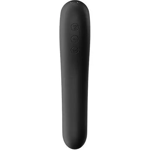Вакуумний стимулятор із вібрацією Satisfyer Dual Kiss Чорний - фото 3