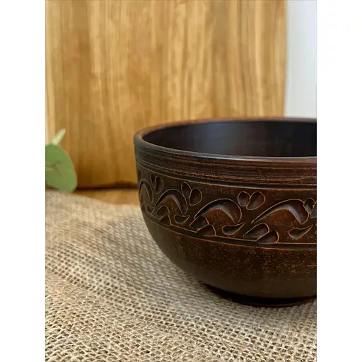 Салатник керамічний (глиняний) різьблений Декор 700 мл - фото 5