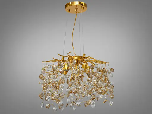 Елітна кришталева люстра з гілочками, алюмінієвий каркас, золото - фото 2