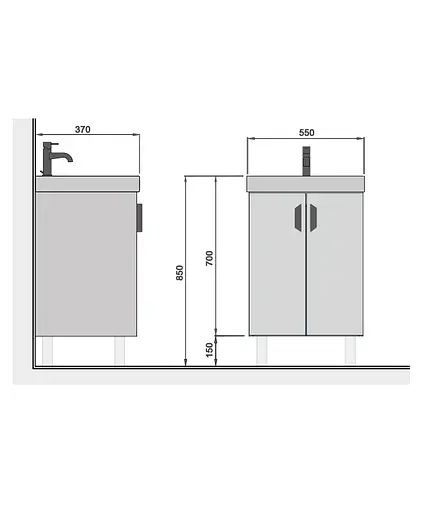 Тумба Мойдодир Idea 55-U з умивальником River 55 Білий універсальна Білий - фото 7