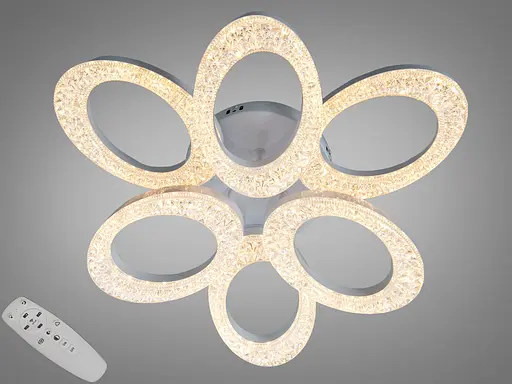 Стельова LED люстра біла 33W 3 модулі пульт 6 м² - фото 1