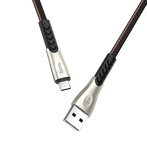 Кабель Hoco U48 Micro USB Superior speed 1 метр черный усиленный - фото 1