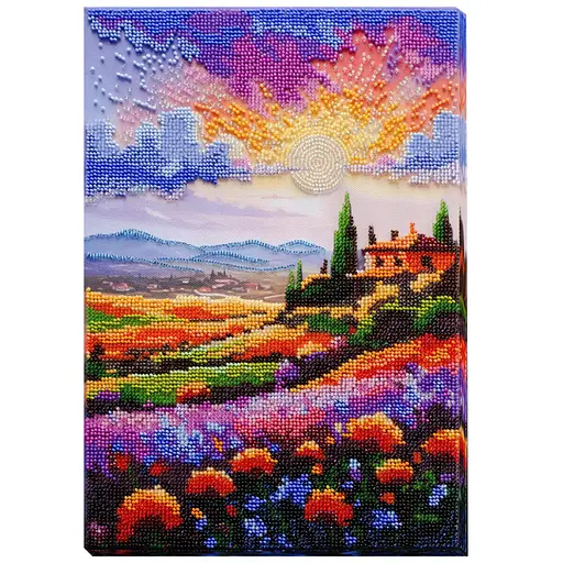 Набір для вишивання бісером "Вечоріє над лугом" AB-938 на натуральному холсті - фото 6