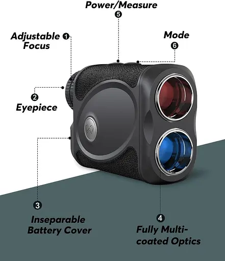 Лазерный дальномер для гольфа и охоты 800-ярдовый с предупреждением о вибрации, расстояние/скорость/наклон - фото 2
