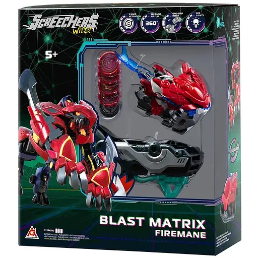 Ігровий набір Screechers Wild! S5 L2 Файермен запускач-бластер та машинка-трансформер (EU686122)