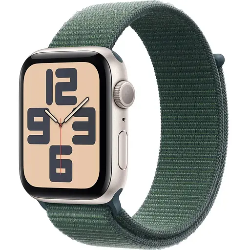 Apple Watch SE 2 2024 GPS 44mm Starlight Aluminium with Lake Green Sport Loop MXEW3 - фото 2