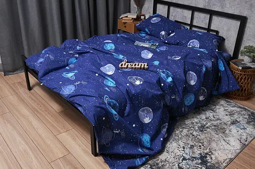 Комплект постельного белья Moon&Star Бязь Gold Люкс Planets евро 200х220 наволочки 2х40х60 - фото 6