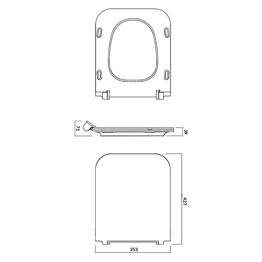Подвесной унитаз Cersanit Crea CleanOn прямоугольный с сиденьем Slim S701-404 - фото 3