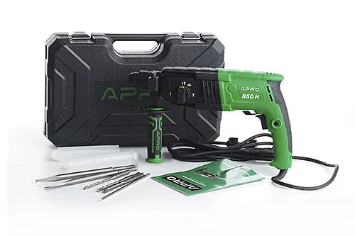 Перфоратор прямой Apro 850H 2,8 Дж 850В SDS+ в кейсе(896212) - фото 1