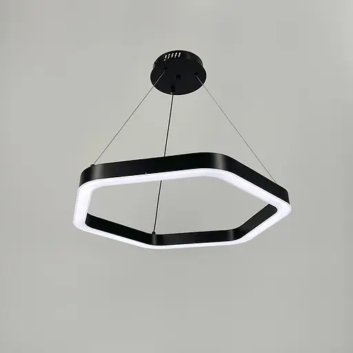 Підвісна світлодіодна люстра в стильному чорному металевому корпусі | Арт. F 058-600 BK | Line F - фото 4