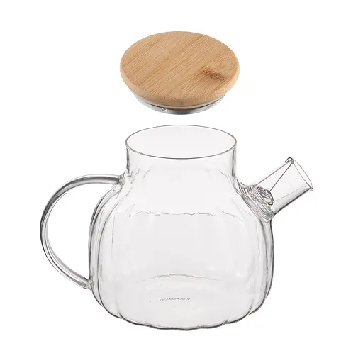 Заварочный чайник Ardesto Iceberg 1 л боросиликатное стекло бамбук прозрачный - фото 4