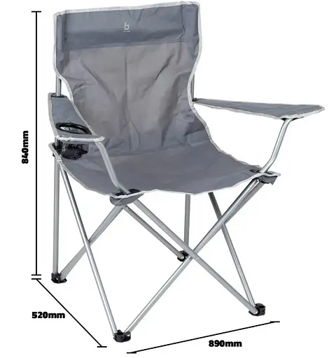 Кресло раскладное Bo-Camp Foldable Compact Grey (1267192) (DAS301449) - фото 5