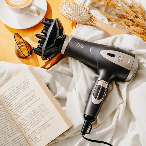 Фен Adler AD 2248 grey champane 2200Вт/ 2 скорости/ холодный обдув/ темп.режимов-3/ ионизация/ диффузор - фото 7