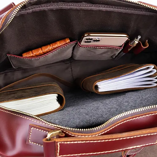 Сумка-портфель Vintage дорожная кожаная 40х29.5х10 см sum0012858 - фото 4