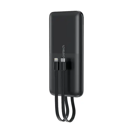Повербанк 10000mAh Choetech B654 Black 22.5W QC3.0 PD3.0 вбудовані кабелі Type-C та Lightning (43-00147) - фото 1