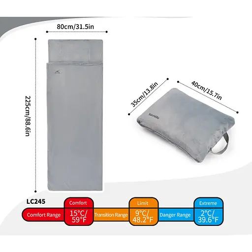 Спальный мешок - подушка Naturehike CNK2300SD022, светло-серый - фото 2