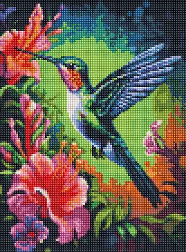 Набор с алмазной мозаикой Изысканная колибри AMO7846 с АВ стразами, 30x40 см