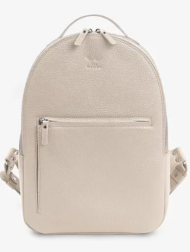 Кожаный рюкзак Groove M светло-бежевый зернистый. - фото 1