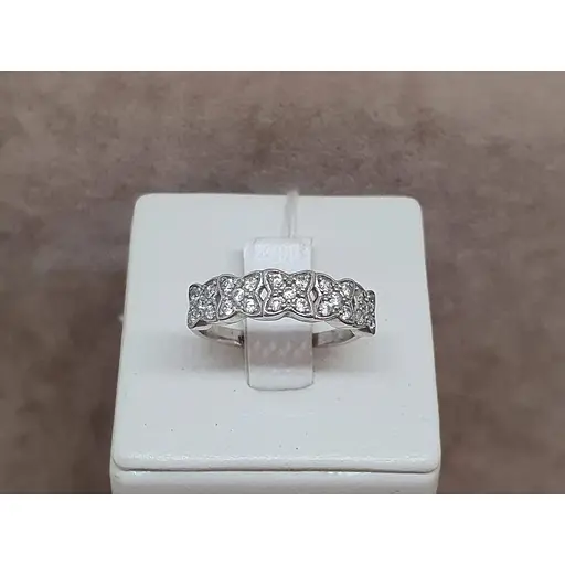 Серебряное кольцо Агни Вьюнец с фианитами. Артикул 1041/1Р-CZ 18 - фото 4