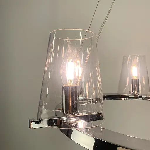 Підвісна срібна кільцева люстра PAUILLAC 60 см 6 плафонів Line.F MJ 106-600 - фото 6