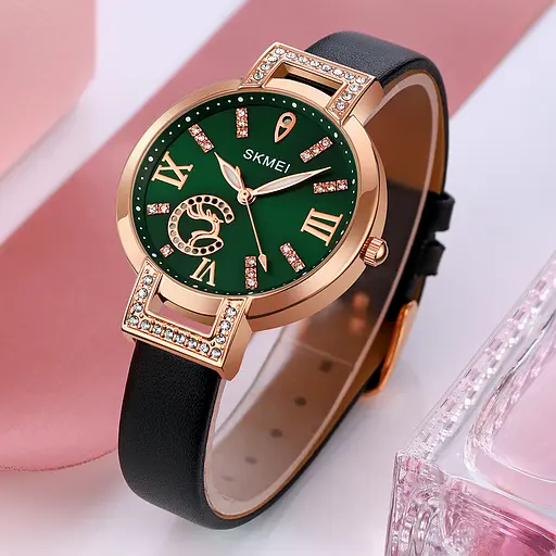 Наручний годинник жіночий 1977GNBK Green-Black Skmei acs0030445 - фото 4