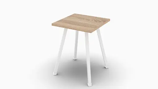 Табурет Ferrum-decor 430x320x320 Белый металл ДСП Дуб Сонома 16 мм (FRD-104643)