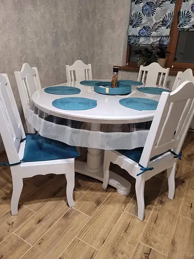 Скатертина силіконова овальна з перлинною стрічкою 200х120 см срібний - фото 6